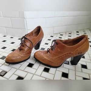 Born Waverly 1940s style oxford heeled shoes, leather, 3.25" heel